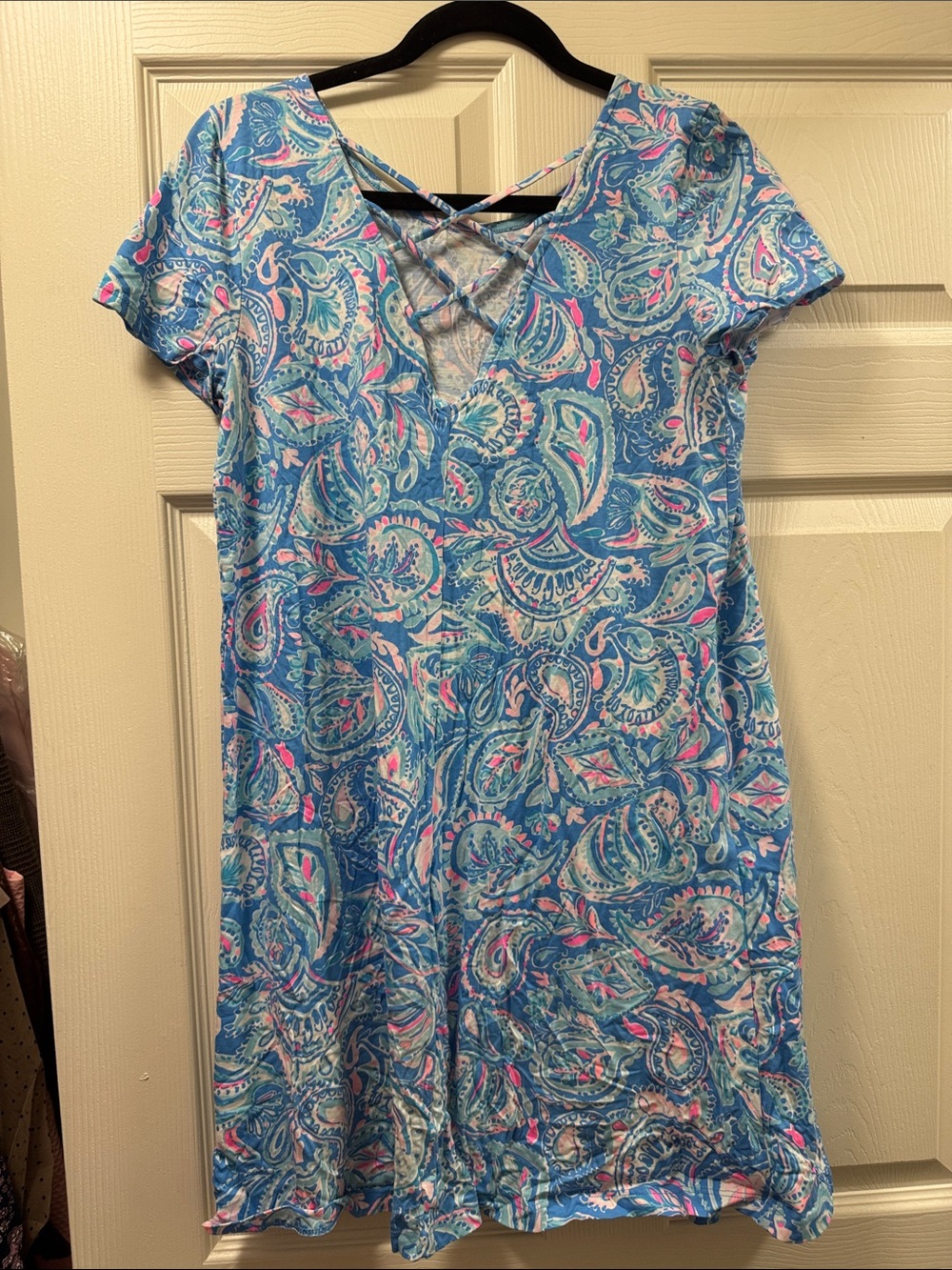 Lilly Pulitzer Blue Pink Paisley Mini Dress - Picture 2 of 2